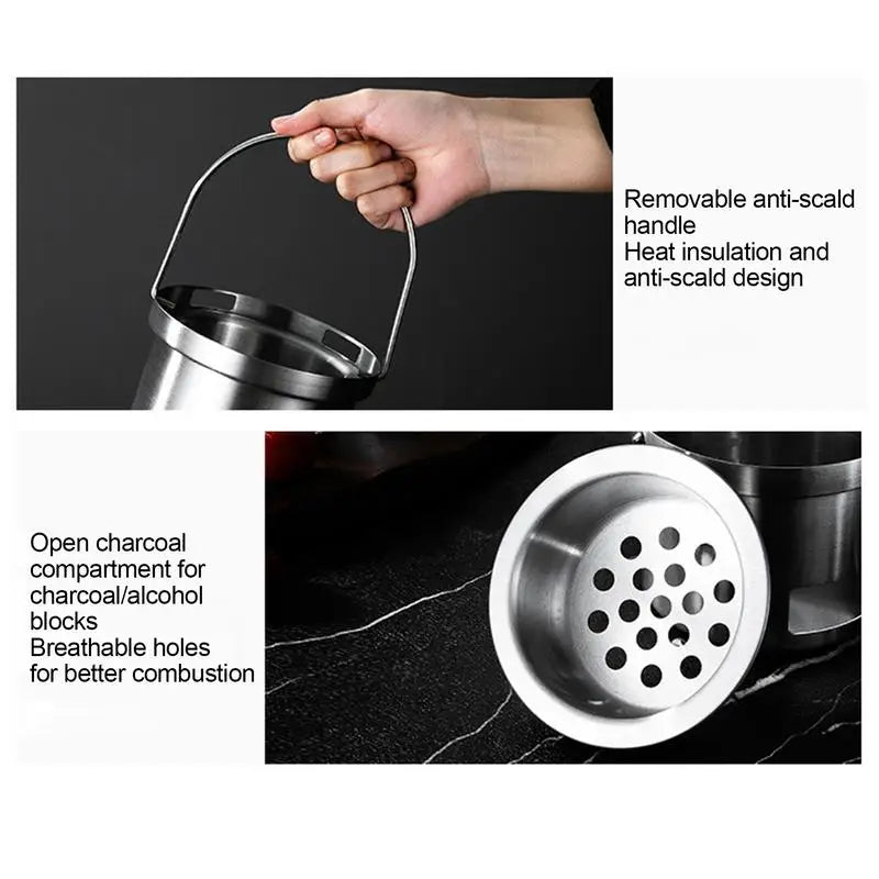Outdoor Camping Stove Stainless Steel Barbecue Stove Mini Wood Stove Backpacking Survival Stove Picnic BBQ Cooker Burning Stove