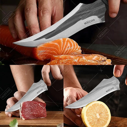 1SET Cooking Utensil Set Multifunction Stainless Steel Sharp Chef Boning Knife Nonstick Ergonomic Handle Gifts for Men