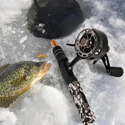 Ice Fishing Reel Large Spool Diameter Inline Freespool Reel Wear-Resistant 31 BB Ice Fishing Gear for Sea Lake Pond Metal Spool