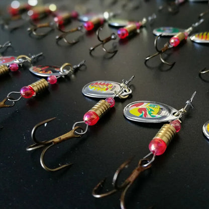 30pcs Sparkling Sequins Fishing Lure Realistic Metal Bait Spinnerbait Spoon Lures