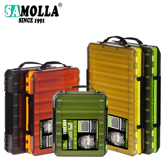 Double Sided Lure Baits Box Fishing Large Compartments Plastic Accessories Storage Tackle Container Case Adjustable Organizer