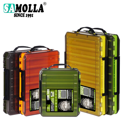 Double Sided Lure Baits Box Fishing Large Compartments Plastic Accessories Storage Tackle Container Case Adjustable Organizer