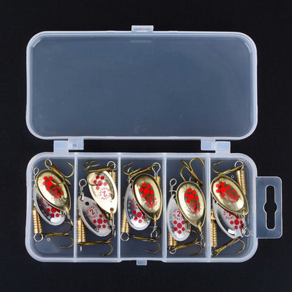 10pcs Spinnerbait Fishing Lure Set Metal Spoon Spinner Fishing Bait Crankbaits