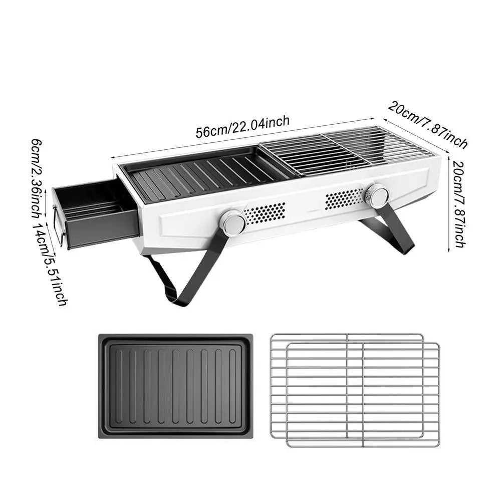 Folding Camping BBQ Grill Charcoal Barbecue Grills Portable Wood Stove Picnic Wood Burning Charcoal Grill Burner For Camping