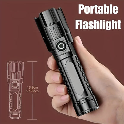 Super Bright XHP50 Powerful Led Flashlight Power Bank Torch Light USB Rechargeable Camping Tactical Flashlights with COB Lamp