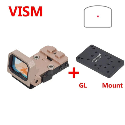 Tactical VISM PRO Flip Up Red Dot Sight Hot 20mm Rail Riflescope Collimator Sight RM Scope With GLK Rear Sight Mount