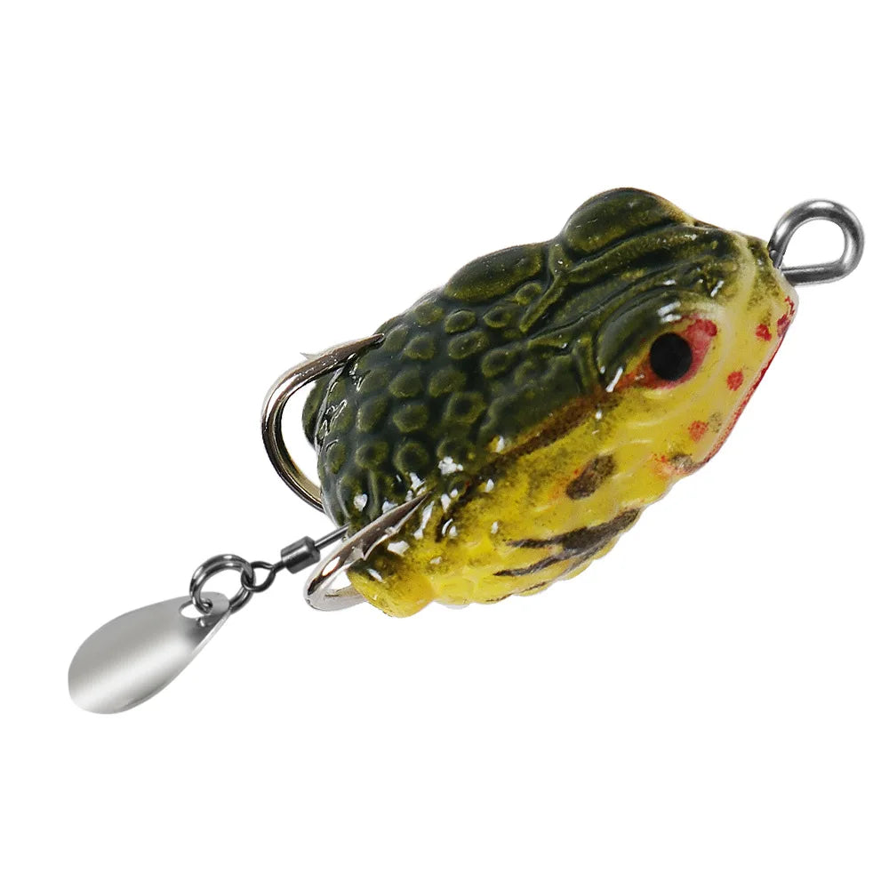2.5cm/3g Mini Thunder Frog Soft Fishing Lures Artificial Bait Fishing Wobbler Silicone Baits with Metal Glitter Frog Lure Trout