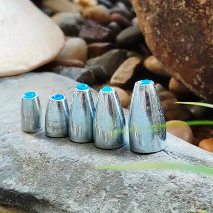 50pcs Carbon Steel Fishing Sinkers 3.5g 5g 7g 10g 14g Bullet head Fishing Weights Fishing Accessories for Bass Sea Fishing