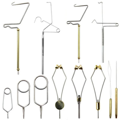 Fly Tying Tools Kit Fly Tying Vise Bobbin Thread Whip Finisher Knotter Bodkin Needle Hackle Plier Fly Fishing Starter Kit