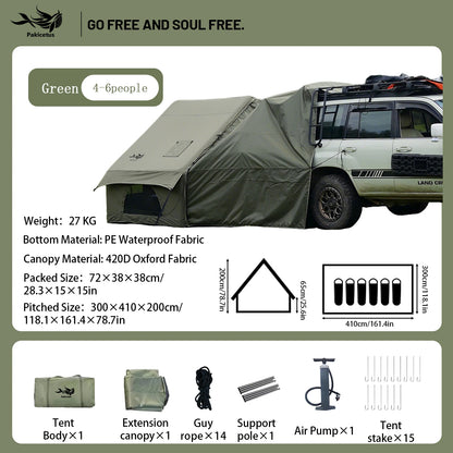 PAKICETUS Large Inflatable Camping Tent with Skylight, Quick Air-Flow & Breathable Mesh Design, Summer Glamping Hot Tents for Ca