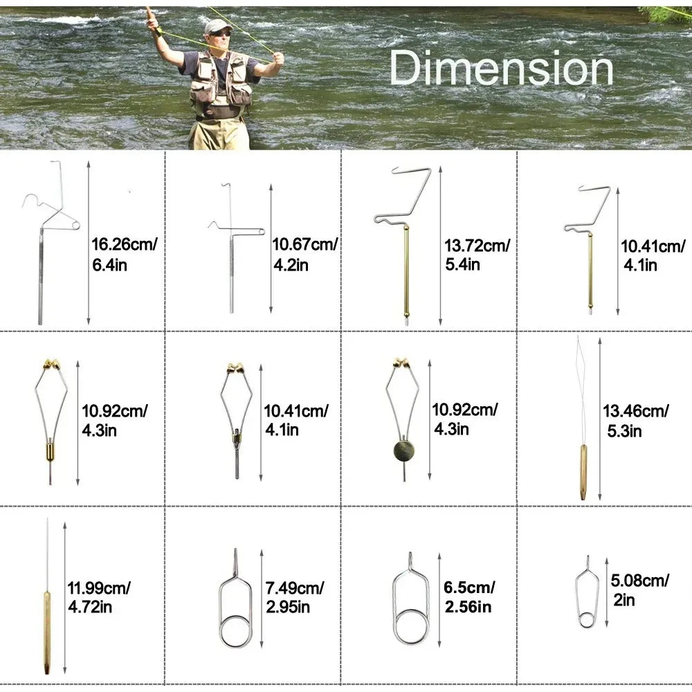 Fly Tying Tools Kit Fly Tying Vise Bobbin Thread Whip Finisher Knotter Bodkin Needle Hackle Plier Fly Fishing Starter Kit