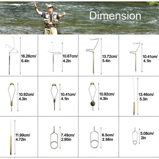 Fly Tying Tools Kit Fly Tying Vise Bobbin Thread Whip Finisher Knotter Bodkin Needle Hackle Plier Fly Fishing Starter Kit