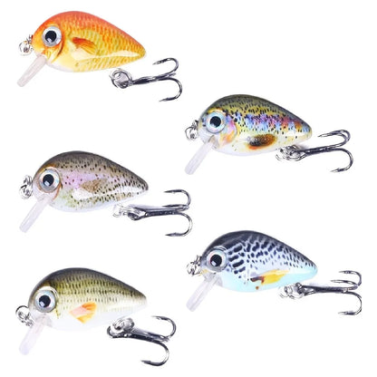 5pcs Micro Crankbait Fishing Lures for Bass Trout Topwater Lures Kit 3cm 1.5g