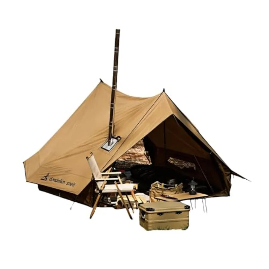 Hot Tent with Stove Jack 4 Season Waterproof and Windproof Shelter for 1 4 People Lightweight for Camping Hiking Hunting and Fi