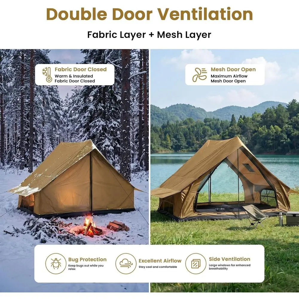 4-Season Waterproof Hot Tent for 2-4 People: All-Weather Hiking, Backpacking, Camping Shelter