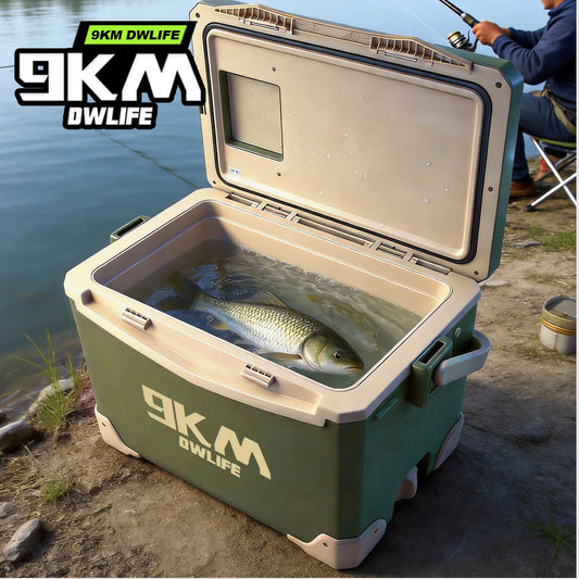 9KM 10L 18L 26L Fishing Cooler Box Fishing Bucket Storage Tackle Box Outdoor Insulated Ice Chest Box for Fishing Camping Boating