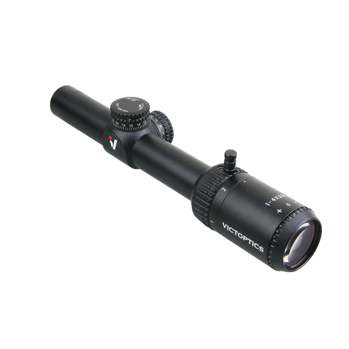 VictOptics 1-4x20 SFP Riflescope | Mil & Ranging Reticle | Fully Multi Coated | 25.4MM 1" Tube | Power Ring Throw Lever