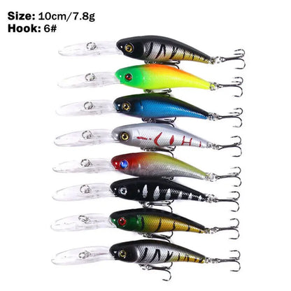 43PCS Lot Mixed Minnow Fishing Lures Hard Bait Crankbaits Bass Hooks Tackle