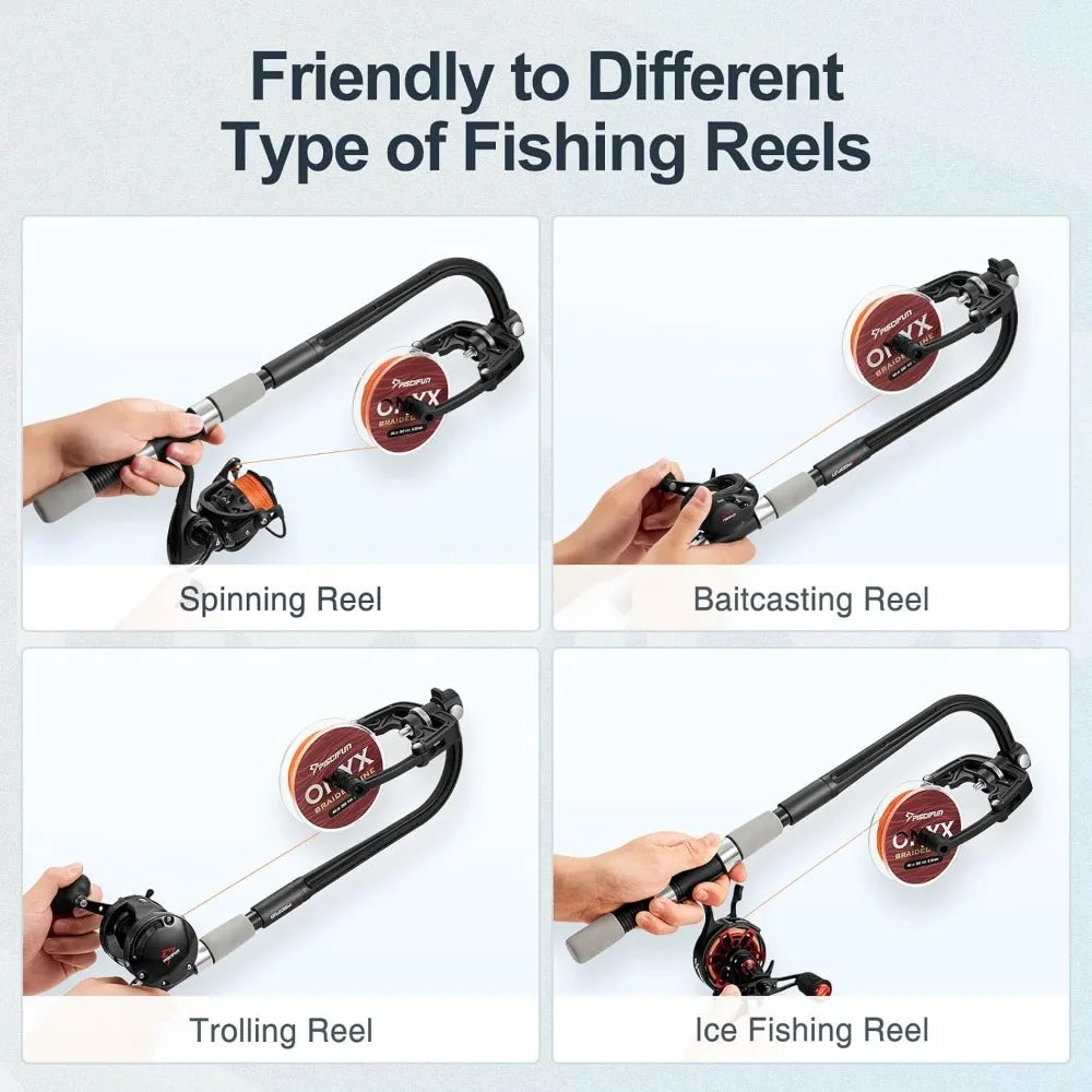 Automatic Fishing Line Spooler Winder Machine - Adjustable Spool Width, Suction Cup Base, Lightweight