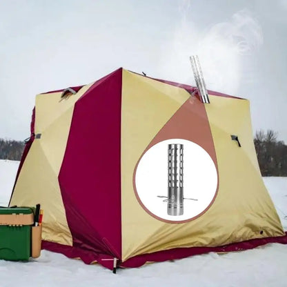 Camping Tent Stove Chimney Parts Portable Firewood Stove Accessories Chimney Tube Stainless Steel Spark Arrestor Cap Pipe
