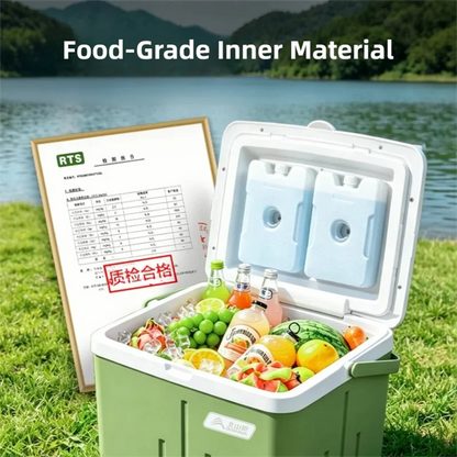 BISINNA Portable Ice Box Large Capacity Outdoor Travel Car Fridge with Temperature Display Camping Fishing Beach Cooler Box