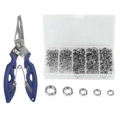 200Pcs Fishing Split Rings Set 5 Size Stainless Steel O Rings Fishing Lure Jig Bait Swivels Connector For Carp Fishing Accessory