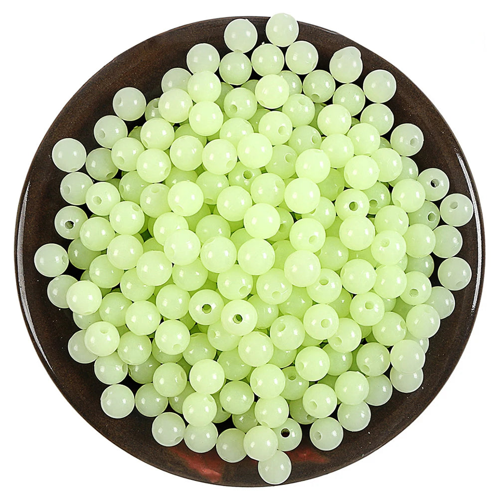 100pc/bag Fishing Floats Beads Luminous Light Glowing Balls Bass Fishing Baits