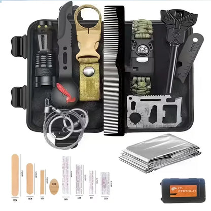 28-in-1 Survival Gear Set Tactical Tools Outdoor Camping Hunting Fishing Essential Kit for Men - Father's Day Gift for Dad Husband Boyfriend