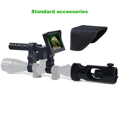 IR Optics Sight Scope Night Vision Goggles,4.3 inch Display 850nm Infrared Hunting Riflescopes Gear, Digital Video/Photo Camera