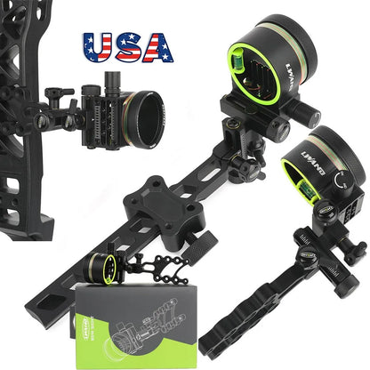 Archery Adjustable 0.019'' Fiber Optic 5Pin Bow Sight Alloy Right Hand Compound Bow Hunting Target Shooting Practice Outdoor Acc