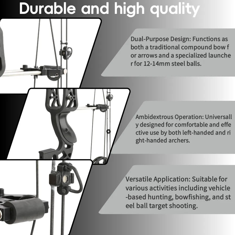Left/Right Handed Dual-use Compound Bow Set 40-65Ibs Aluminum Alloy Riser for Adults Archery Outdoor Hunting Shooting Target