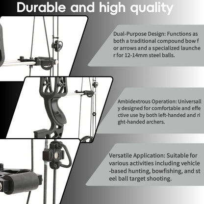 Left/Right Handed Dual-use Compound Bow Set 40-65Ibs Aluminum Alloy Riser for Adults Archery Outdoor Hunting Shooting Target