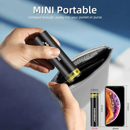 365nm UV Flashlight, Mini Rechargeable Black Light for Pet Urine Detection, Resin Curing & Fluorescent Search