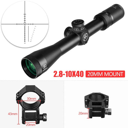 10-40X56 E Hunting Scopes Side Wheel Parallax Adjustment Optics Riflescope Red And Green Dot Sight For Scopes