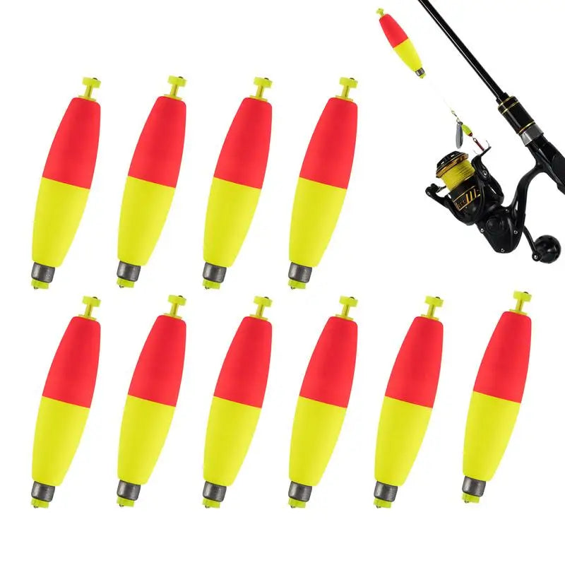 10pcs Slip Bobbers Fishing Weighted Buoy Foam Bobbers Floats Fishing Floats Sea Rock Fishing Striking Float Fishing Accessories