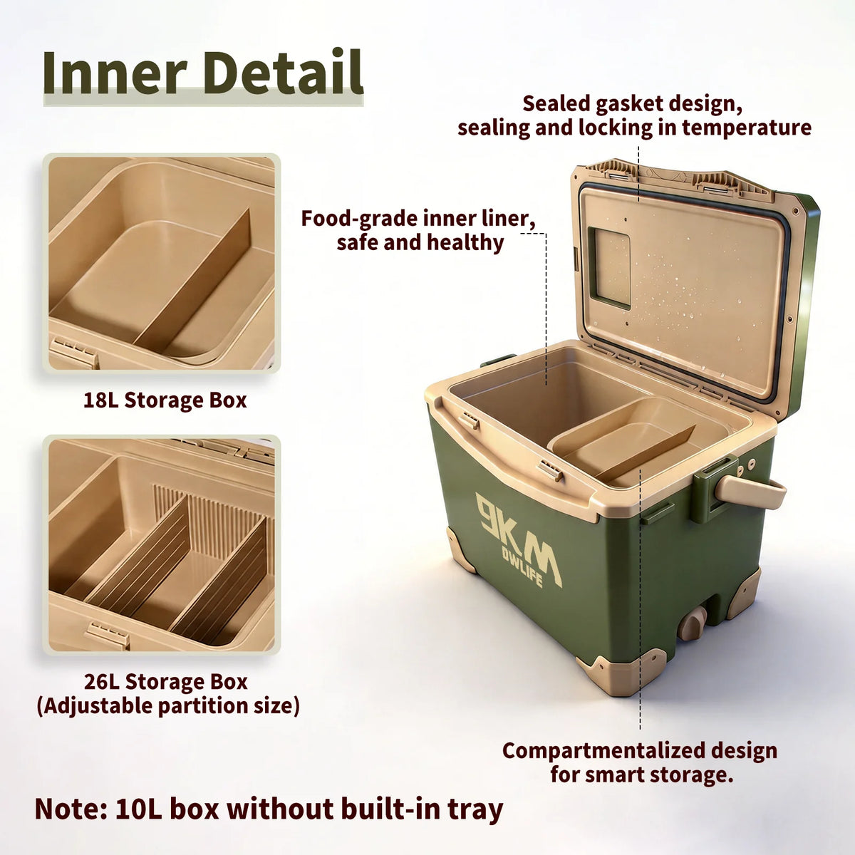 9KM 10L 18L 26L Fishing Cooler Box Fishing Bucket Storage Tackle Box Outdoor Insulated Ice Chest Box for Fishing Camping Boating