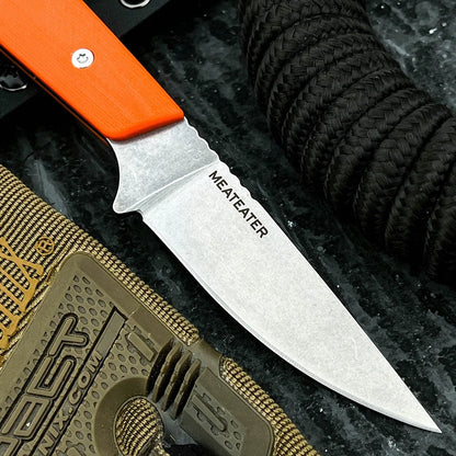 Rescue MEATEATER Camping Knife Bushcraft Hiking Fishing Outdoor Multifunctional Utility G10 Handle Fixed Blade EDC Cutting Tools