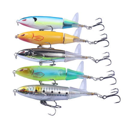 5pcs Popper Topwater Pencil Floating Bass Fishing Lures 10cm 13g