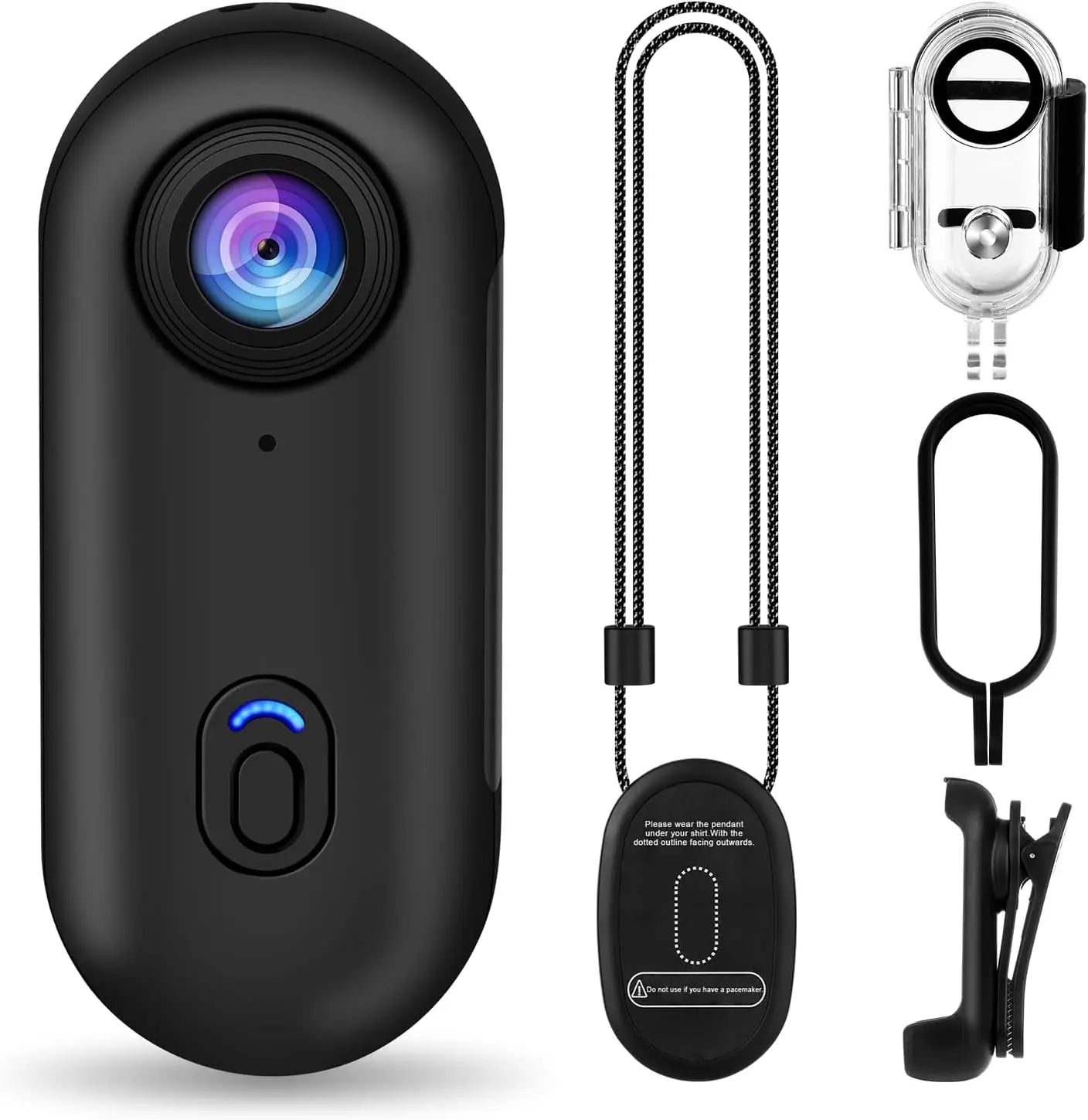 Ultra-Compact 4K Action Camera with Magnetic Mount, Waterproof Case, 150-Min Battery for Hands-Free Recording