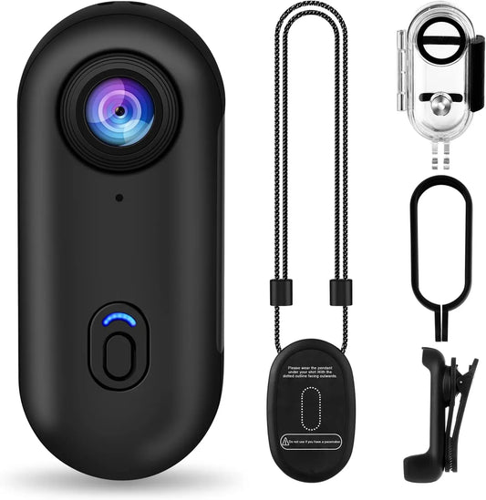 Ultra-Compact 4K Action Camera with Magnetic Mount, Waterproof Case, 150-Min Battery for Hands-Free Recording