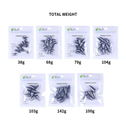 Bullet Shape Texas Rig Metal Sinker 1.75G -21G Fishing Weight Sinker Fishing Accessories All For Fishing