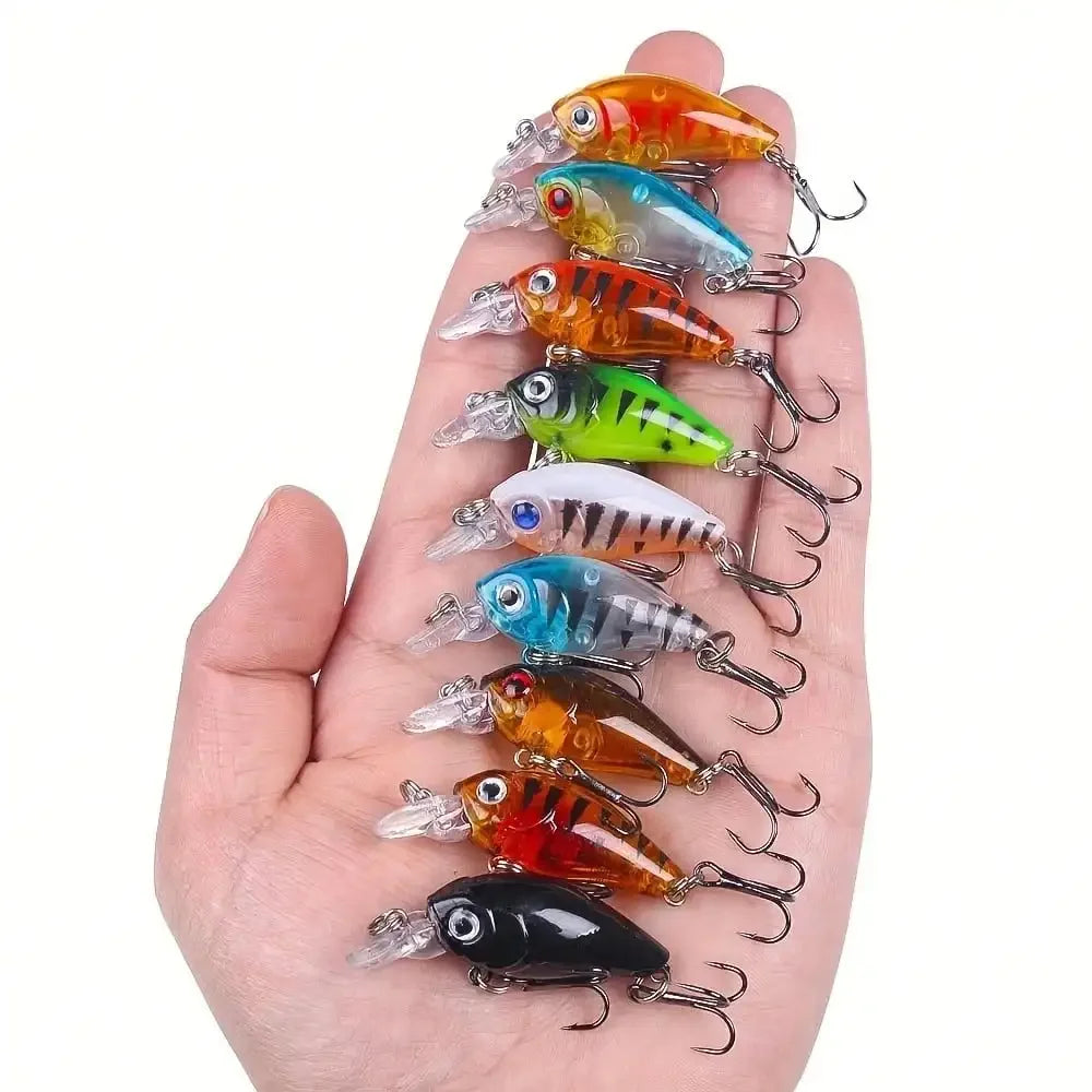 Premium Floating Crank Bait Minnow Fishing Lure Kit - Realistic Surface Artificial Bait, Helps You Catch Fish Successfully