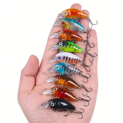 Premium Floating Crank Bait Minnow Fishing Lure Kit - Realistic Surface Artificial Bait, Helps You Catch Fish Successfully