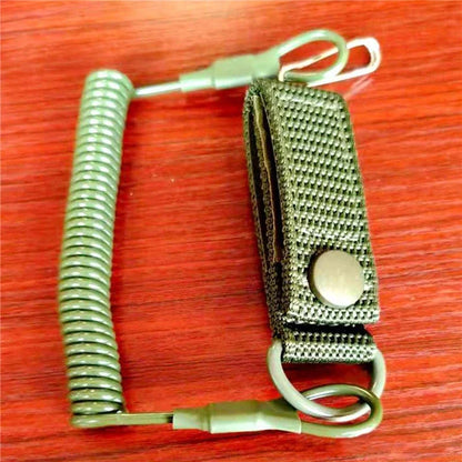 Elastic Lanyard Rope Tactical Anti-lost Spring Safety Strap Gun Rope For Key Ring Chain Flashlight Hunting Accessories