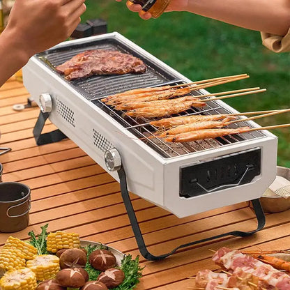 Folding Camping BBQ Grill Charcoal Barbecue Grills Portable Wood Stove Picnic Wood Burning Charcoal Grill Burner For Camping