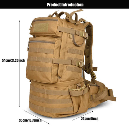 50L 1000D Nylon Tactical Backpack Outdoor Rucksacks Tactical Sports Camping Hiking Trekking Hunting Bag Backpack With Frame