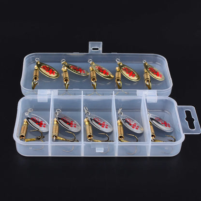 10pcs Spinnerbait Fishing Lure Set Metal Spoon Spinner Fishing Bait Crankbaits