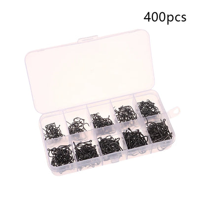100-500PCS Fishing Hooks Set High Carbon Steel Sharp Durable Barbed Fishhook Rock Fishing Equipment Gear Tackle Accessories
