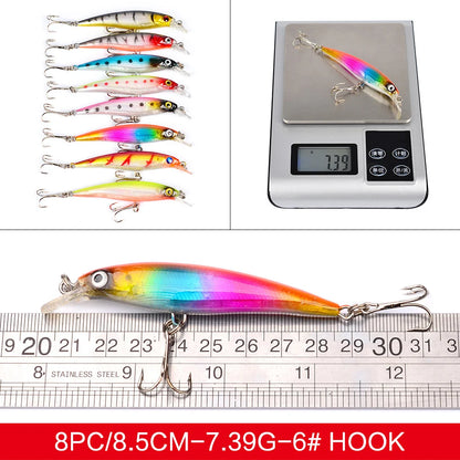 43Piece Fishing Lures Kit for Saltwater and Freshwater Fishing Gear Gifts for Men Soft Hard Fishing Lures Baits Set with Hooks