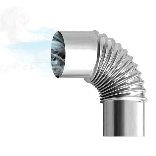 90 Degree Chimney Tube 2.36in Diameter Elbow Stainless Steel Wood Stove Chimney Exchange Flue Adapter Tube For Camping Tent Ou